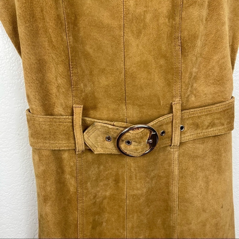 Monki Real Leather Suede Skater Dress Size EU 34 XS - Picture 4 of 9